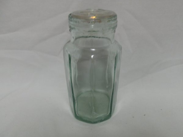 Antique Medical Apothecary Jar 1898 with lid nice condition paneled design pharmacy hospital dental pharmaceutical glass
