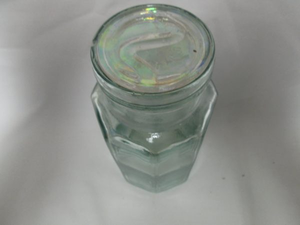 Antique Medical Apothecary Jar 1898 with lid nice condition paneled design pharmacy hospital dental pharmaceutical glass