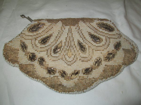 Antique Victorian Czechoslovian Hand held Fully Beaded Shell Shape clutch Very early piece
