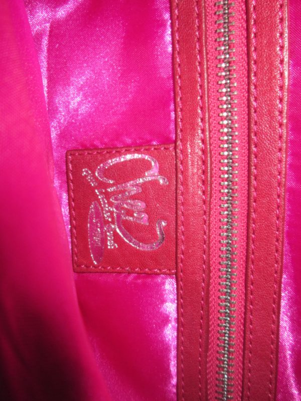 Chez Fine leather goods eel skin Pink purse handbag great condition ...