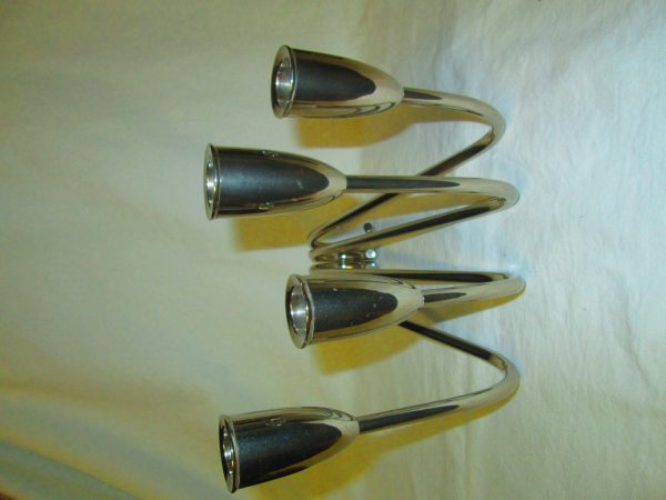 Mid~Century Modern Danish Silver Plate Candlestick Holder Pair... Fantastic Estate Find Beautiful Mod Retro candle holders