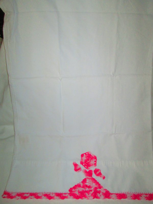 Southern bell Crochet Single Pillowcase 100% cotton Verigated Pink Crochet work