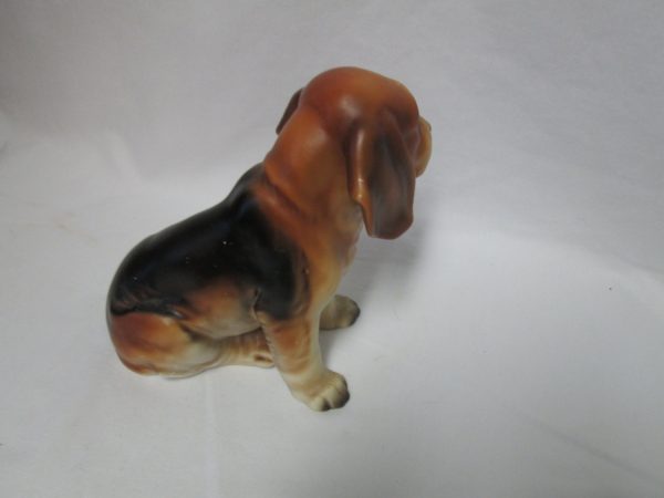 Vintage Dog figurine fine china Japan Mid Century 5" across 5 1/2" tall Beautiful Quality Beagle Puppy Brinn's Pittsburg, PA