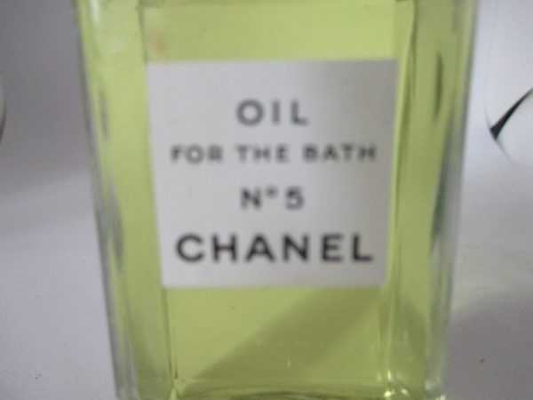 Vintage Factice dummy store display counter bottle Chanel No. 5 Oil for the bath French bottle Mid Century collectible vanity display