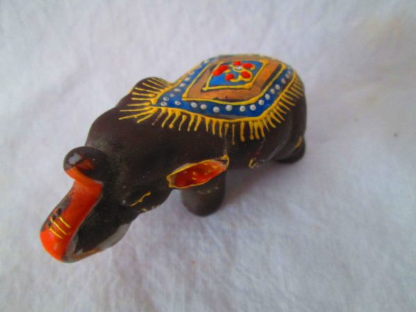 Vintage Mid Century Miniature Figurine Elephant Mid Century Japan Highly decorated