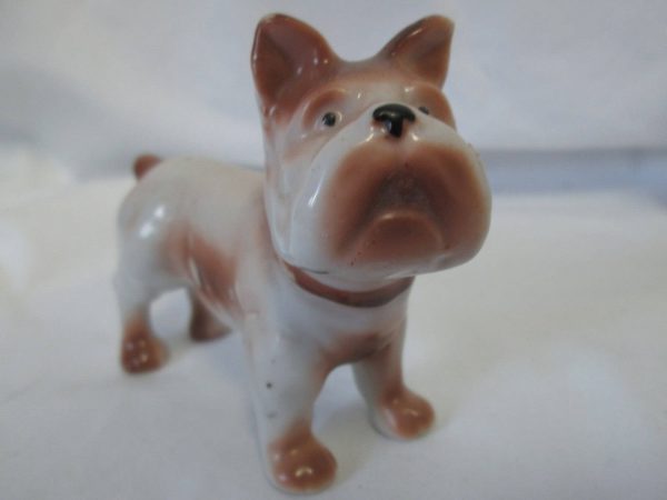 Vintage Miniature Dog Figurine Brown Fine China Occupied Japan Boxer