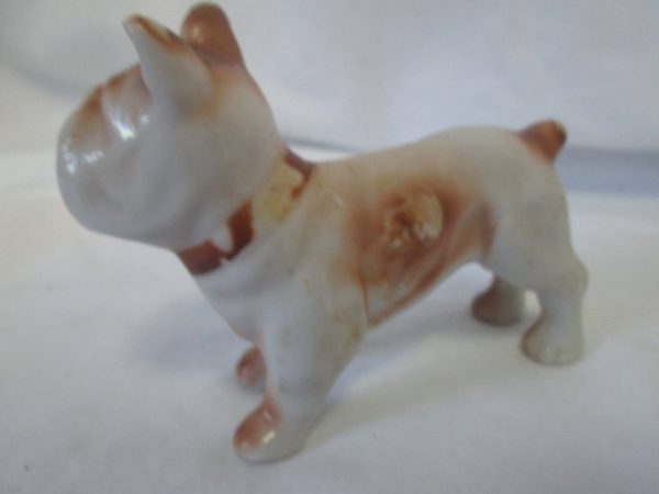 Vintage Miniature Dog Figurine Brown Fine China Occupied Japan Boxer