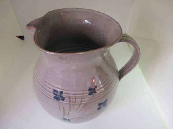 Vintage Salt Glazed Pottery Pitcher water iced tea lemonaid milk Seagrove N.C. made in USA