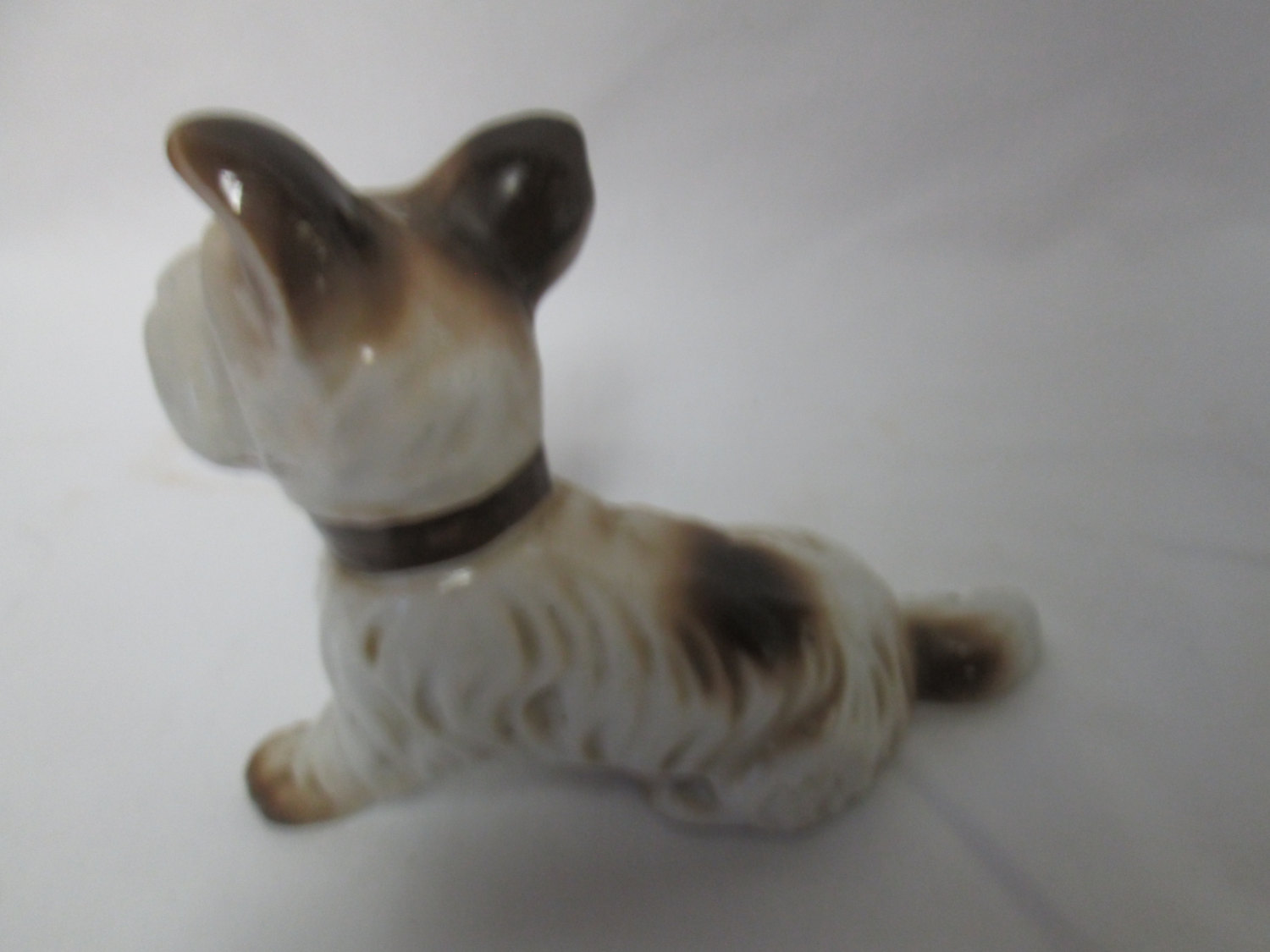 Vintage Terrier Dog figurine fine china Japan Mid Century 5 1/2