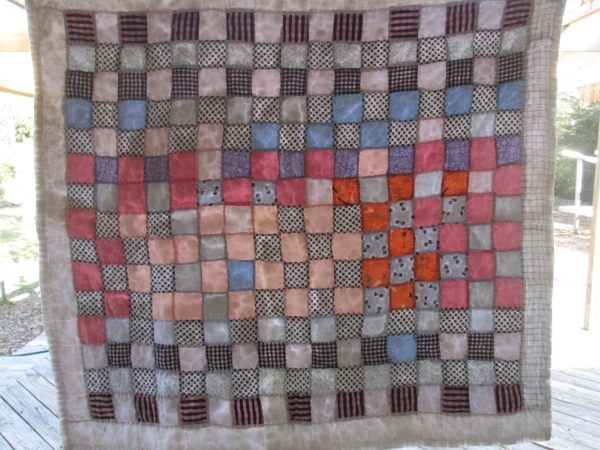 40x44 Hand Made Hand Stitched Baby Quilt Vintage