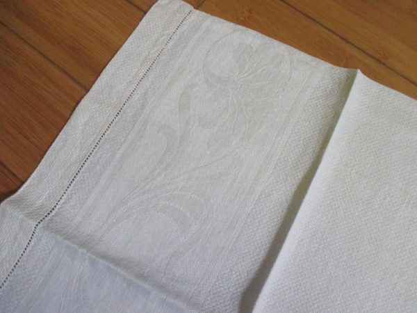 Antique Damask Bathroom 100% cotton towel summer collectible display turn of the century 19x34 #10 farmhouse cottage shabby chic Scrolls