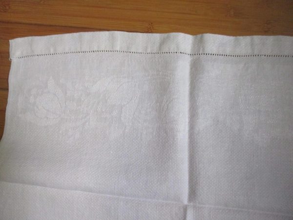 Antique Damask Bathroom cotton towel summer collectible display turn of the century 19.5x35 #14 farmhouse cottage shabby chic TTA monogram