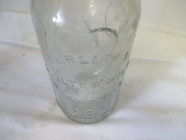 Antique HORLICK'S malted Milk 1 Gallon Glass Bottle M.M. Trade Mark USA England turn of the century