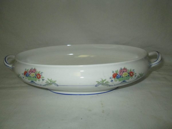 Antique Oval Vegetable Serving Bowl Pope Gosser fine bone china made in USA