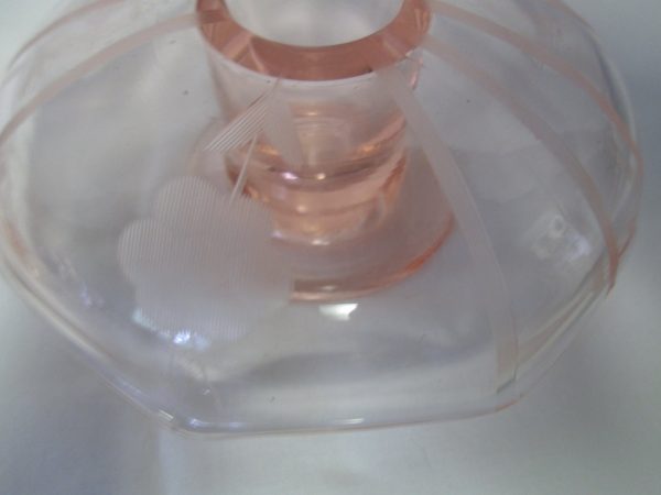 Antique pair of pink depression glass cambridge glass candlestick holders