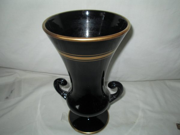 Antique Very Large Antique Art Deco Urn Vase Trimmed in gold WWII Era Porcelain Vase