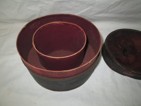 Antique Victorian Leather Men's Collar box 1800's