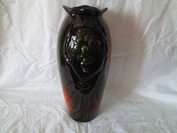 Antique Weller Floretta Very Large Vase 14 1/2" tall 21" around Great Detail Beautiful and Large Early Piece signed