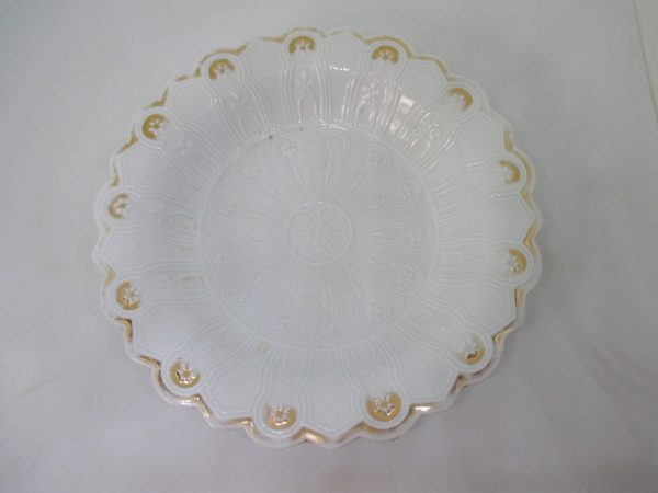 Beautiful Antique Dresden Serving Bowl Ornate pattern Fine bone china 1800's white with gold trim cottage collectible display home kitchen