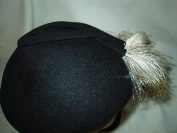 Beautiful Black Hat Junior Season New York Doeskin Felt 100% Wool Geo. W. Bollman