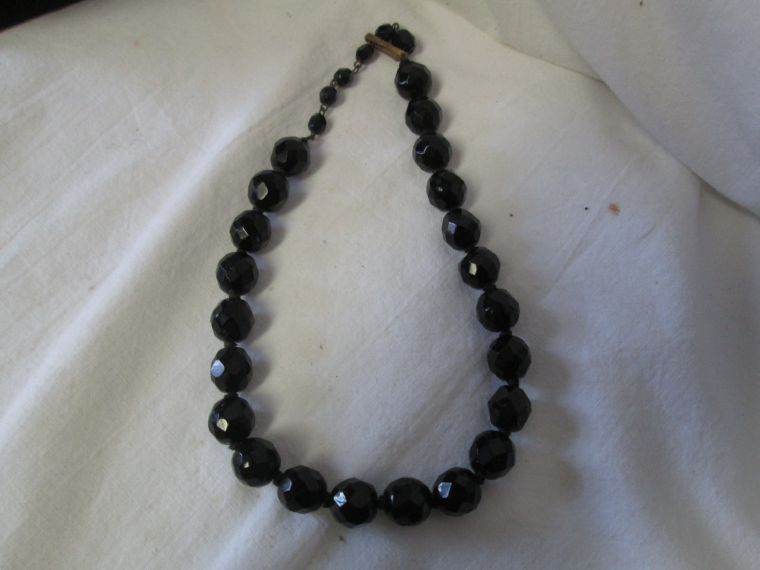 Beautiful faceted black glass beads 1940's Western Germany | Carol's ...
