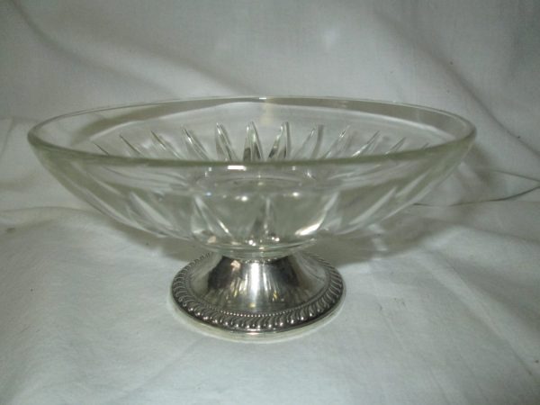Beautiful Mayflower Sterling Silver and Crystal Compote Pedestal Crystal bowl Perfect for the holidays