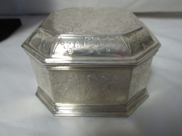 Beautiful Silverplate Trinket Box Jewelry Box MMA 1984 Ornate detail Museum of Modern art