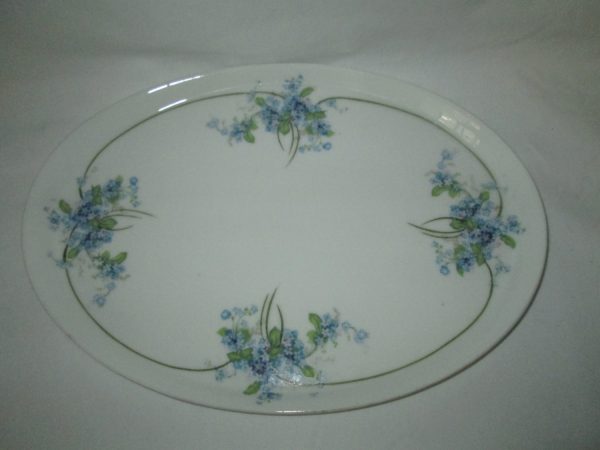 Beautiful Vintage Blue Floral Vanity Tray Plate Bavaria Germany Z. S. & Co2 Fine China Silver trim