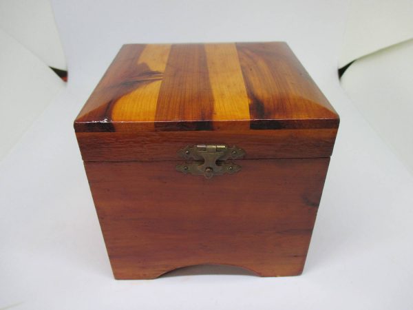 Beautiful Vintage Small Cedar wooden box with latch storage jewelry collectible trinkets home cottage farmhouse cabin decor
