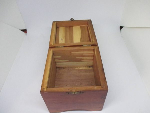 Beautiful Vintage Small Cedar wooden box with latch storage jewelry collectible trinkets home cottage farmhouse cabin decor