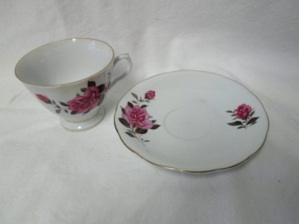 Beautiful Vintage Tea Cup and Saucer Fine Bone China Floral Rose Pattern