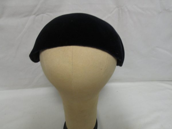 Fantastic Dark Navy  Velvet Flapper style hat 1940's head cover Urbi et Orbi Custom Hats By Yokohama