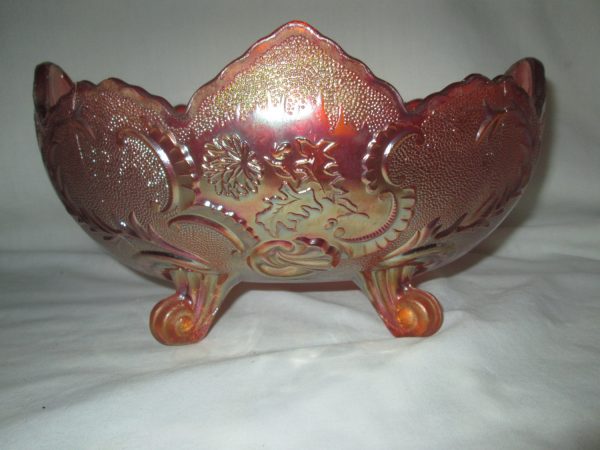 Fantastic Footed Marigold Center Bowl Large oval scalloped with relief pattern