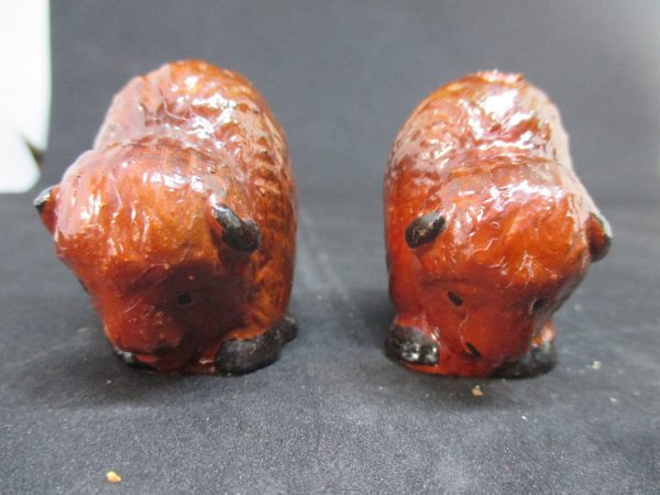 Fantastic Mid Century Japan Buffalo Bison  Salt & Pepper Shakers decor collectible display tableware dinning kitchen farmhouse cottage