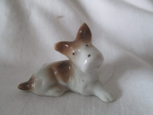 Miniature Vintage scotty scottie dog figurine porcelain mid century Japan Scottish Terrier