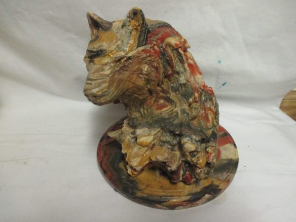 Mississippi Mud Kansas Clay Southwestern Style Wolf Figurine Large Hand Sculpted One of a Kind