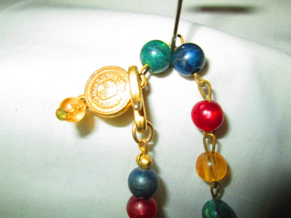 Pretty Liz Claiborne Vintage Beaded Multi-color Necklace 25" long
