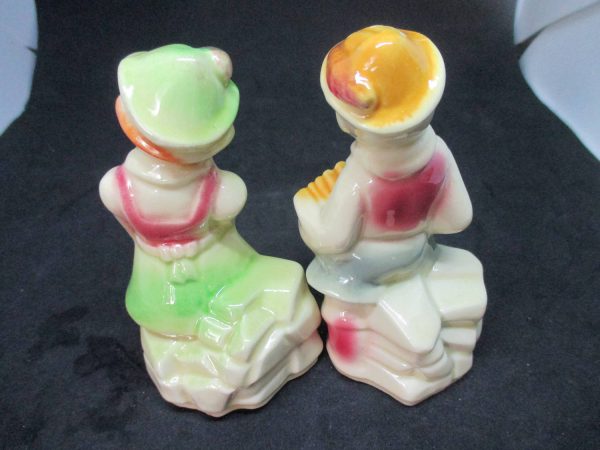 Shawnee Swiss Kids boy and gril Salt & Pepper Shakers decor collectible display tableware dinning kitchen farmhouse cottage Mid century