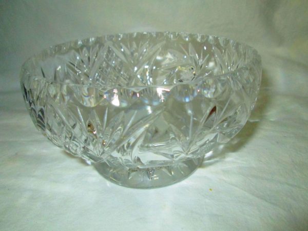 Stunning clear crystal pedestal base bowl dessert fruit center bowl home decor