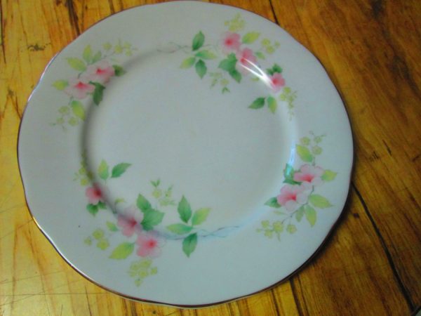 Stunning Pink Floral Tea Cup Saucer and Dessert Plate Crown Duchess Bone China England 3 pieces