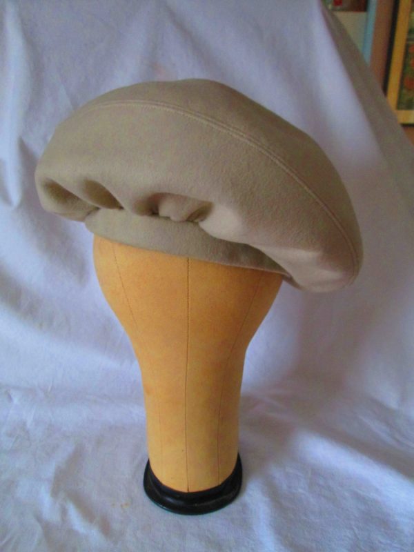 Vintage 1940's Wool Beige Tam Style Hat Paris New York Alfreda, Inc. 100% wool Women's Vintage Hat