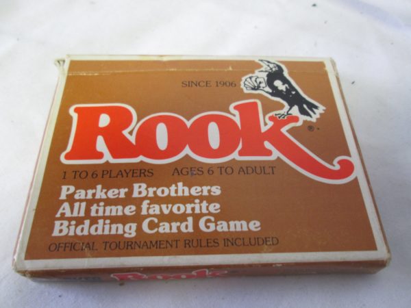 Vintage 1978 Parker Brothers Bidding Card Game Rook in original box with rule and instruction book