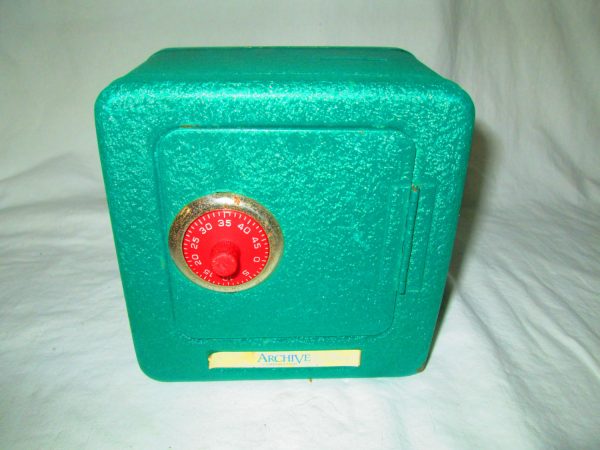Vintage Bank Archive Green Metal with Combination lock