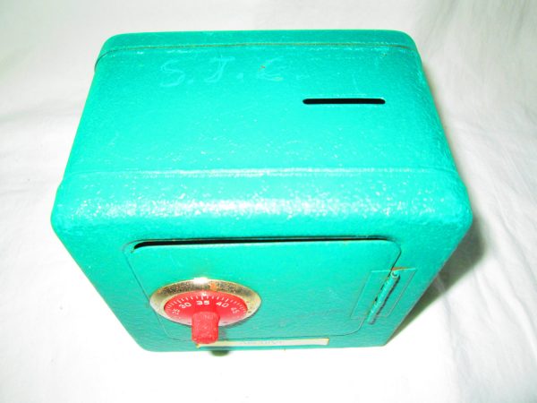 Vintage Bank Archive Green Metal with Combination lock