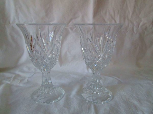 Vintage Beautiful Pair of Cut Crystal Candle Holders Holiday Decor Formal Crystal Candle holders great ring to them