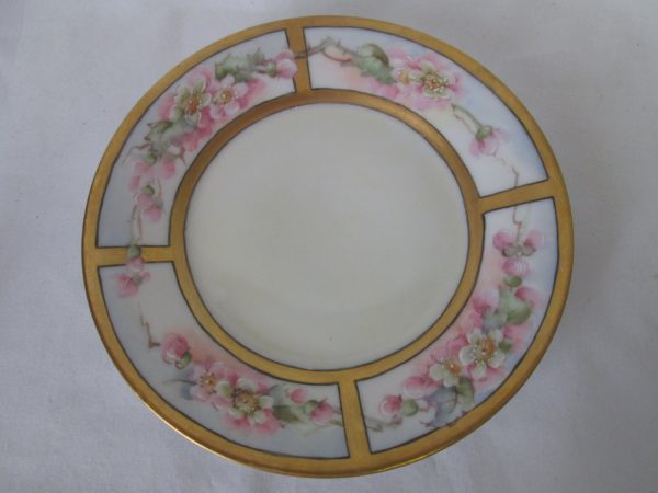 Vintage Beautiful War-time Bavarian Hand decorated plate cookies or torts Beautiful roses and gold trim