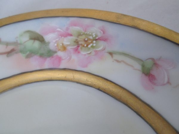 Vintage Beautiful War-time Bavarian Hand decorated plate cookies or torts Beautiful roses and gold trim
