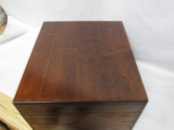 Vintage Dovetail Card Box Wooden Nice condition Brass hinges with Metal Adjuster bar inside Index Card Box Large