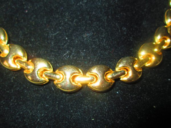 Vintage Gold tone Link Necklace Mid Century Nice Design Adjustable