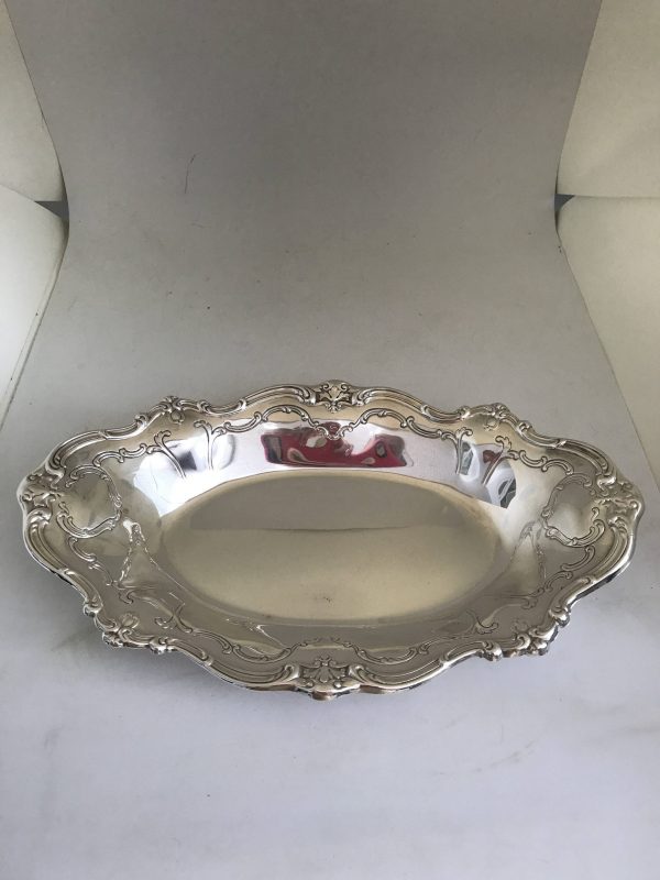 Vintage Gorham Bowl Plate Tray Serving Dish Collectible Display Silverplate Silver plate tray Ornate rim